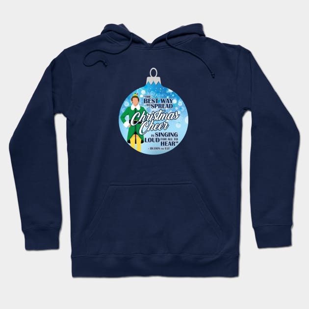 Elf Christmas Cheer Blue Ornament Hoodie by ZZDeZignZ